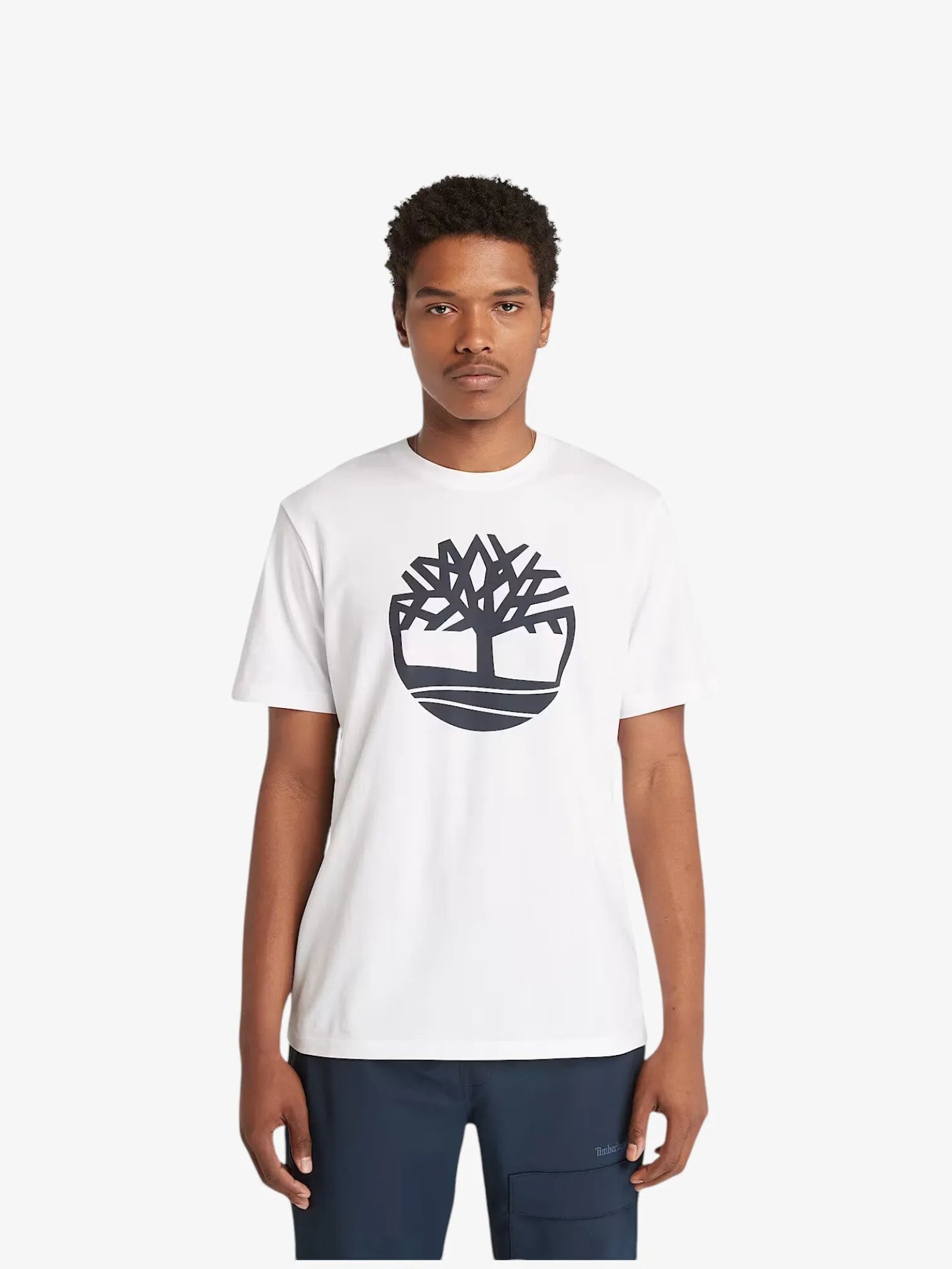 Timberland Kennebec River Tree Logo White T-Shirt for Men - Casual Comfort Fit Cotton Tee for Outdoor Adventures & Everyday Wear