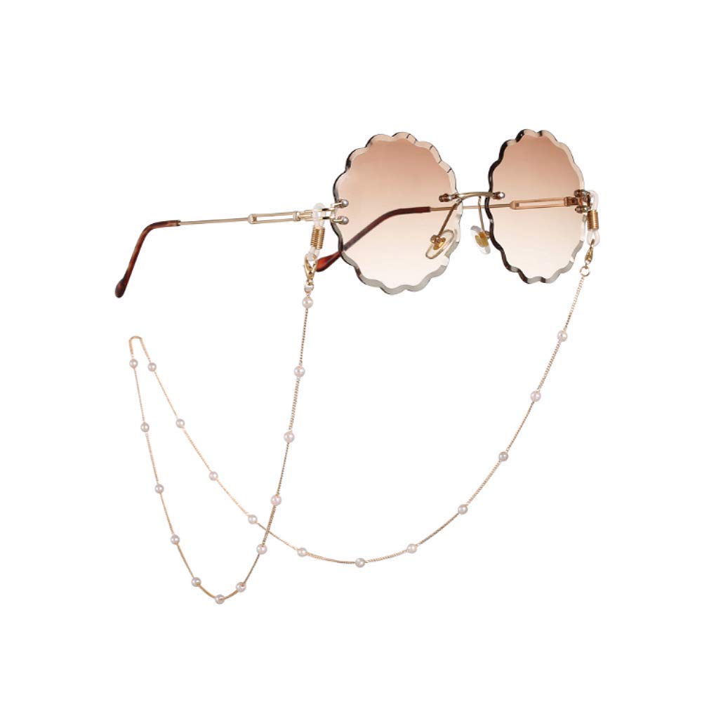 Stylish Sither Pearl Sunglasses Chain & Reading Glasses Necklace Strap for Women - Perfect for Reading, Driving, and Outdoor Activities