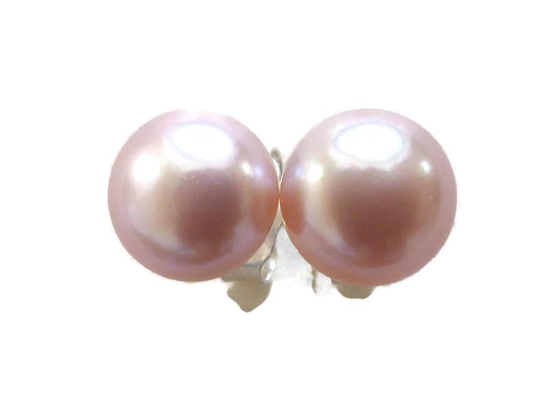 Bovira Natural Freshwater Rose Pearl Handmade Stud Earrings - Genuine Real Pearls Jewelry Gift for Women, Birthday, Anniversary, Wedding, Valentine's Day