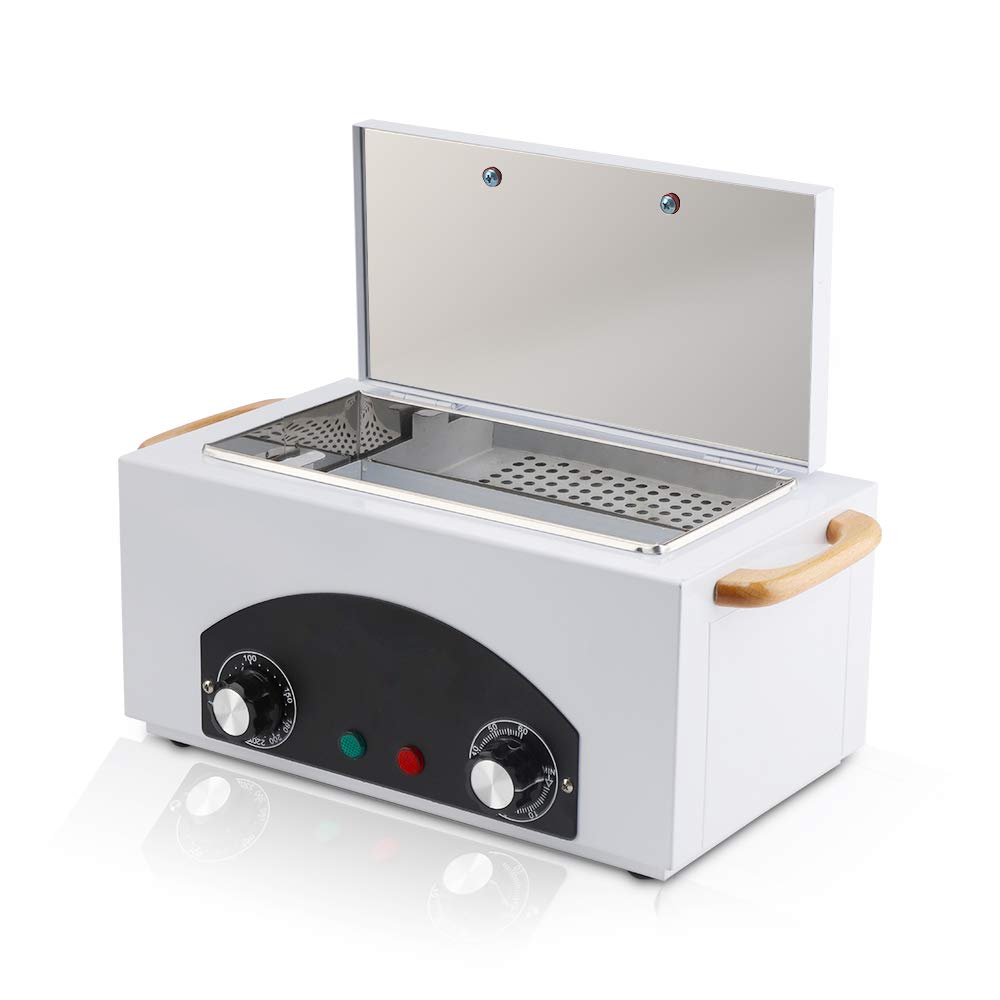 High Temperature Metal Tool Cleaning Box - Dry Heat Sterilizer with Timer for Manicure, Pedicure, SPA Salon & Barber Equipment - Dentist Clinic, Lab & Beauty Tools (UK Plug) - Perfect for Sanitizing Nail, Hair Cutting & Metal Tools