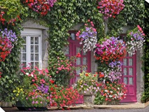 Vibrant Pink and Green Brittany Beauty Outdoor Canvas Wall Art - 30