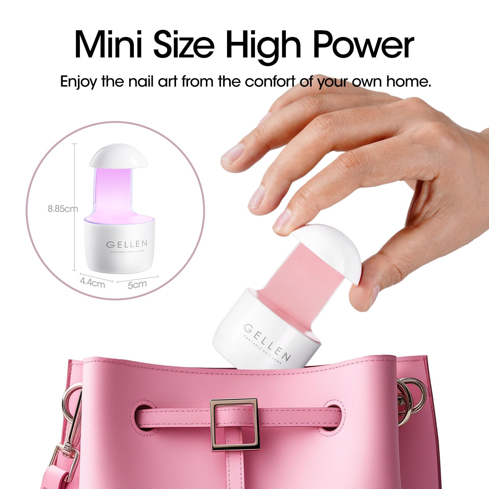 Gellen Mini UV LED Nail Lamp for Gel Polish - Fast Curing Portable Manicure Light for DIY Nail Art & Extensions - Perfect for Home Salon, Travel & Professional Use