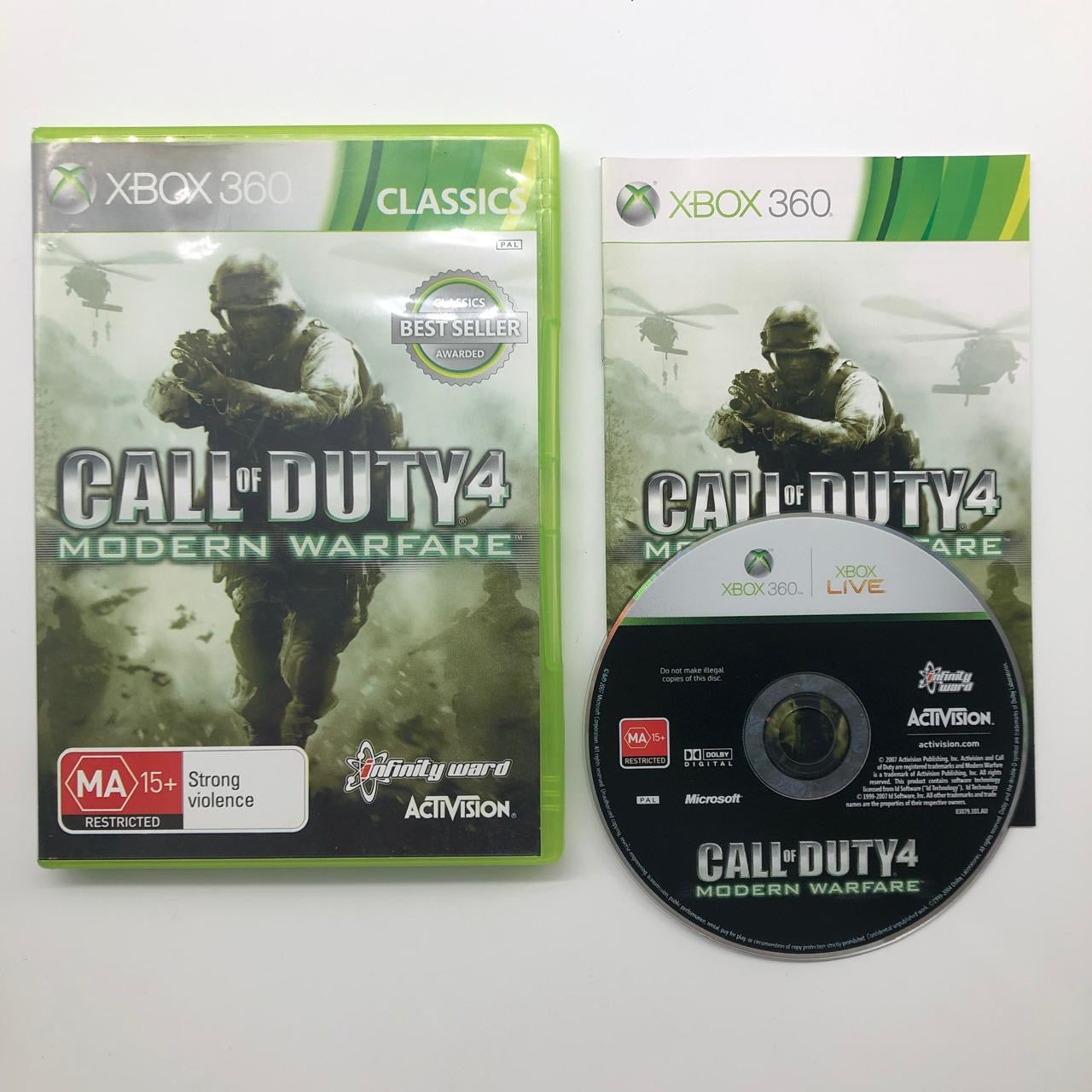 Call of Duty 4: Modern Warfare - Xbox 360 Video Game with Manual (PAL Version) | First-Person Shooter Action Game for Home Entertainment & Multiplayer Battles