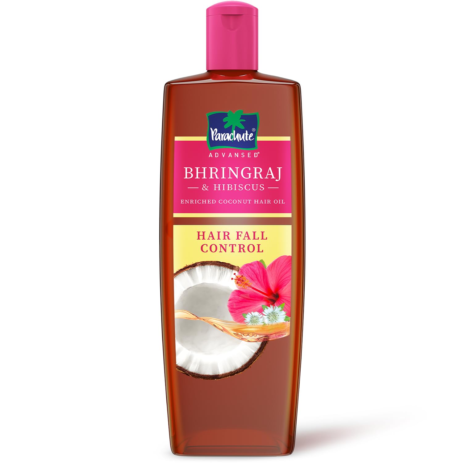 Bhringraj & Hibiscus Enriched Coconut Hair Oil for Hair Growth & Scalp Health - Reduces Hair Fall Up to 10x, Thicker Stronger Hair for Men & Women - 300ml - Perfect for Daily Hair Care & Styling Protection