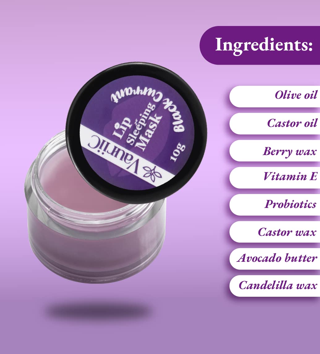 VauriiC Lip Plumping Mask with Avocado Butter & Vitamin E - Hydrating Lip Sleeping Mask for Dry, Flaky Lips | Fades Lip Pigmentation | Nourishes & Softens for Naturally Glowing Lips | 10g | Perfect for Nighttime Lip Care & Daily Hydration | Unisex for Men & Women