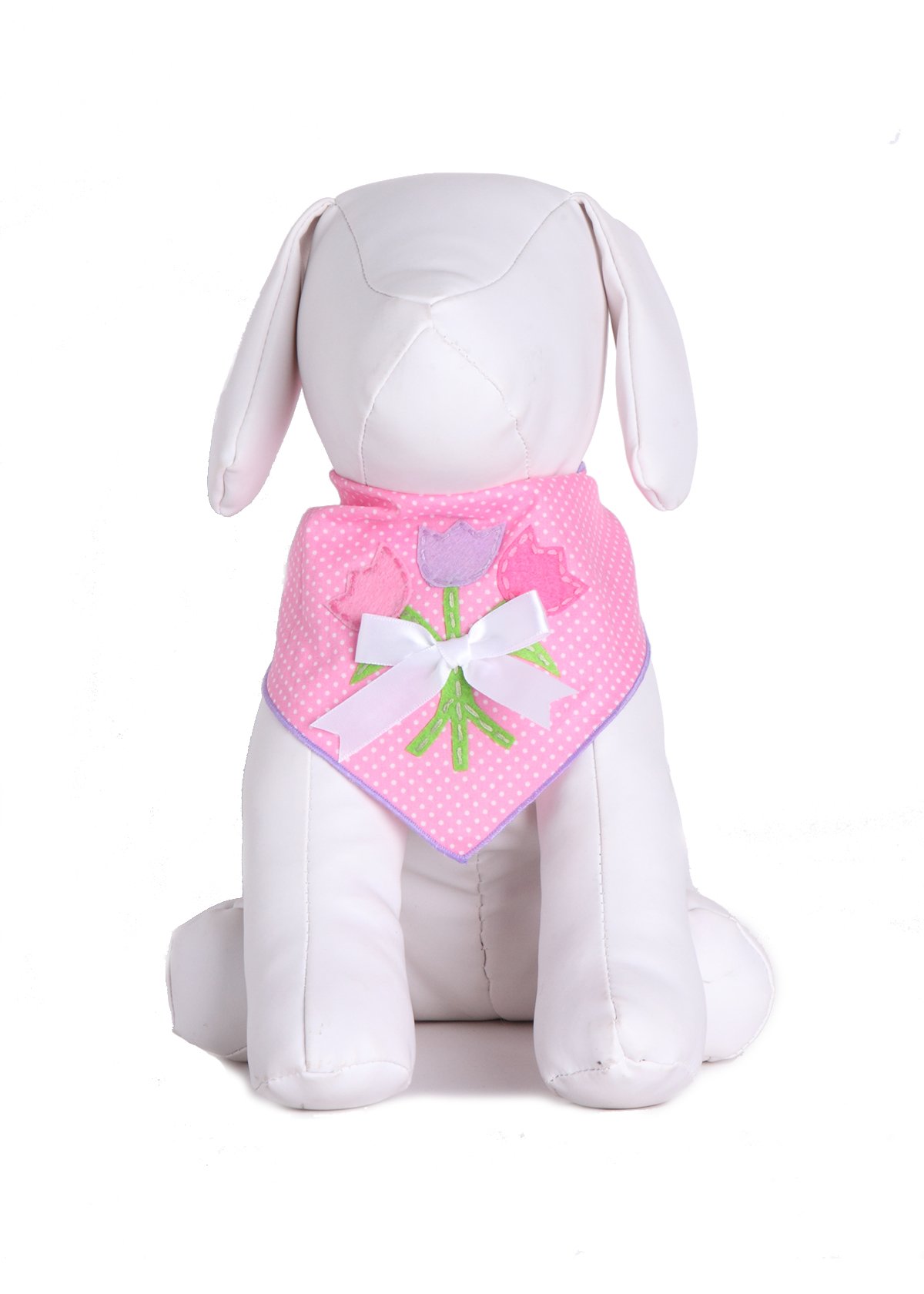 Easter Dog Bandanas with Tulip Bouquet Design - 100% Cotton Pet Bandana for Medium to Large Dogs - Perfect for Easter Photos, Spring Walks & Holiday Celebrations
