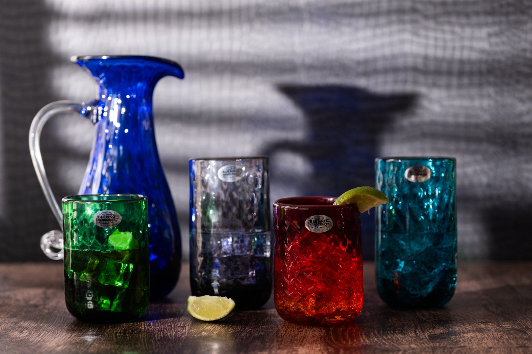 2511DP Diamond Optic Pitcher - Premium Cobalt Glass Water Pitcher for Iced Tea, Lemonade & Cocktails - Elegant Serving Pitcher for Parties, Weddings & Home Entertaining