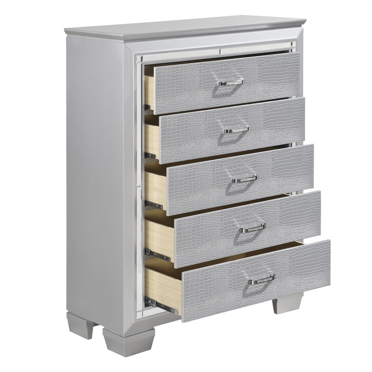 Allura Silver Chest - Elegant Jewelry Storage Box for Necklaces, Rings & Earrings - Perfect for Travel, Home & Gift Giving