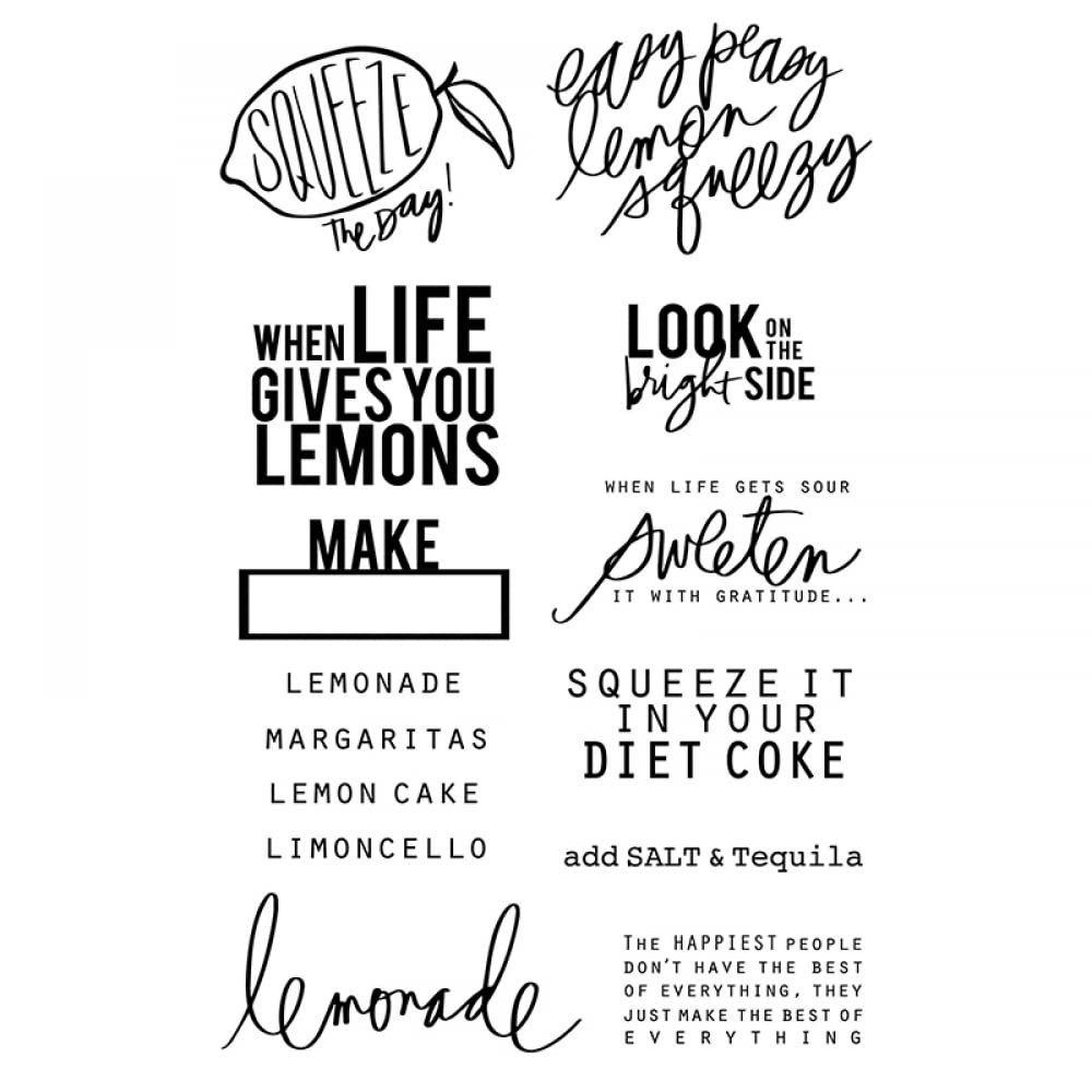 Bright Side Lemon Silicone Stamps for DIY Card Making, Scrapbooking & Paper Crafts - Perfect for Greeting Cards, Journals, and Album Decor - When Life Gives You Lemons Phrase Stamp Set