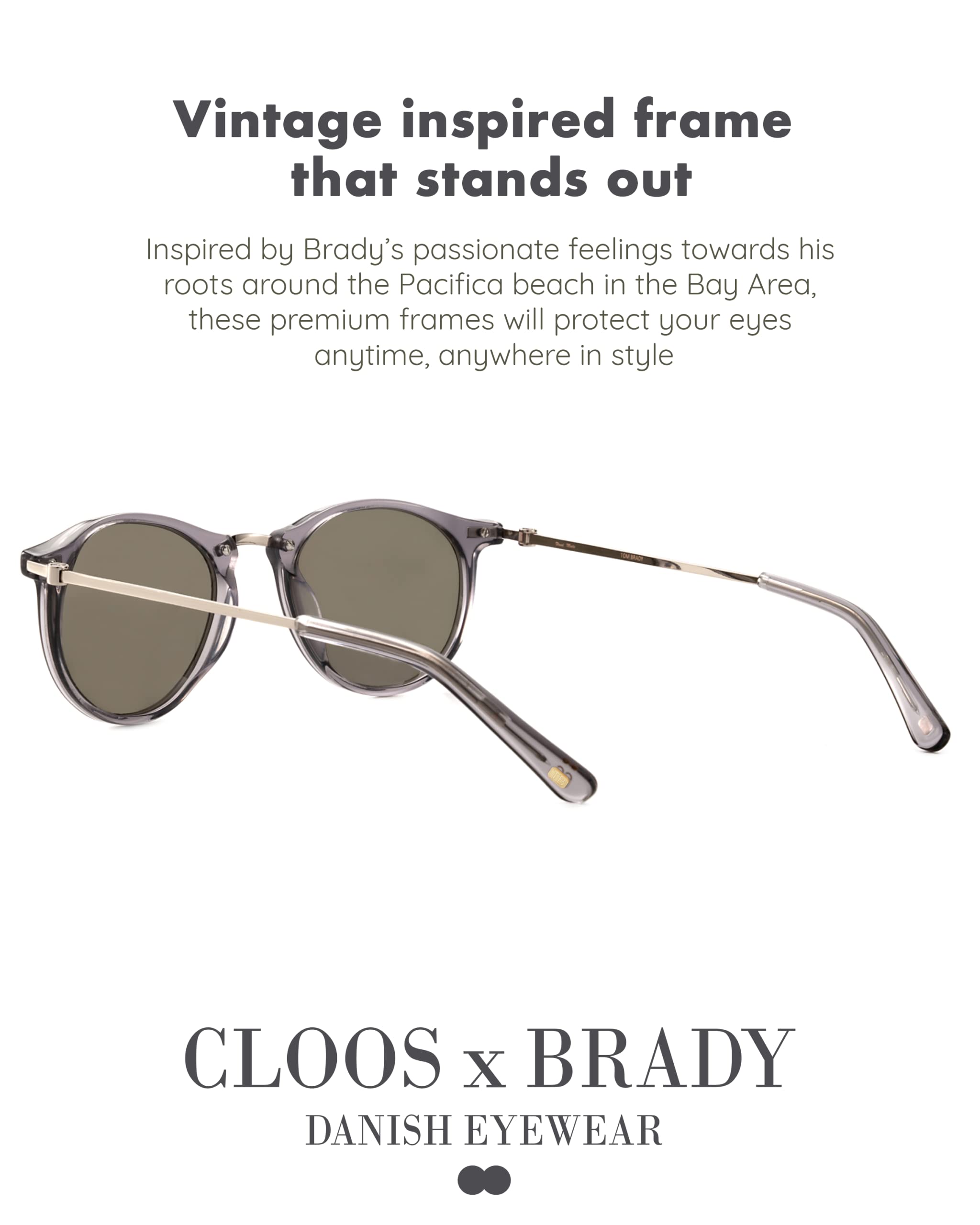 Christopher Cloos Pacifica Grey Tonic Polarized Sunglasses for Men & Women - UV Protection, Lightweight & Stylish - Perfect for Driving, Beach & Outdoor Activities