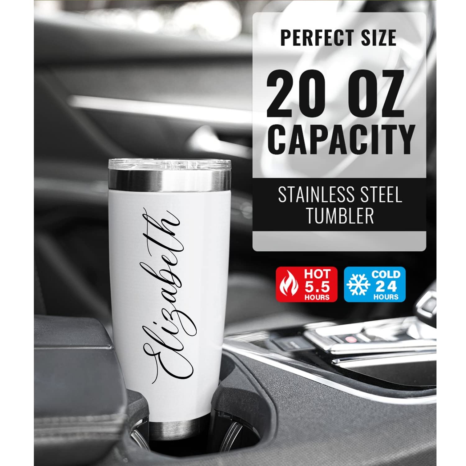 Personalized 20Oz Stainless Steel Tumbler with Funny Quotes - Custom Name Coffee Cup & Tea Mug - Meaningful Gift for Friends & Coworkers - Perfect for Office, Travel, and Daily Use