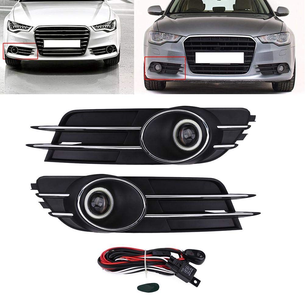 2011-2015 C7 Corvette Front Bumper Fog Light Kit - Left & Right LED Lamps with Wiring Harness & Grille Covers | Perfect for Night Driving & Off-Road Adventures