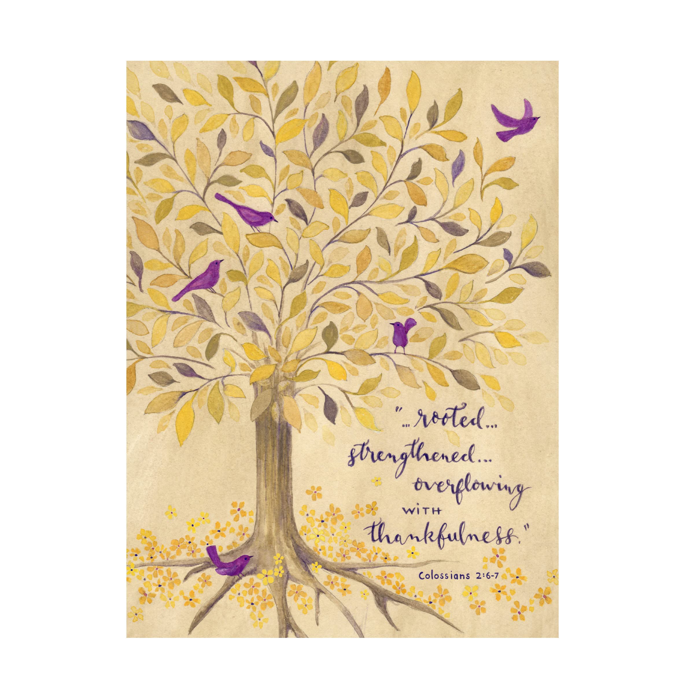 Trademark Fine Art 'Rooted In Thankfulness' Canvas Wall Art Print by Yachal Design - Perfect for Home Decor, Office & Gift Giving