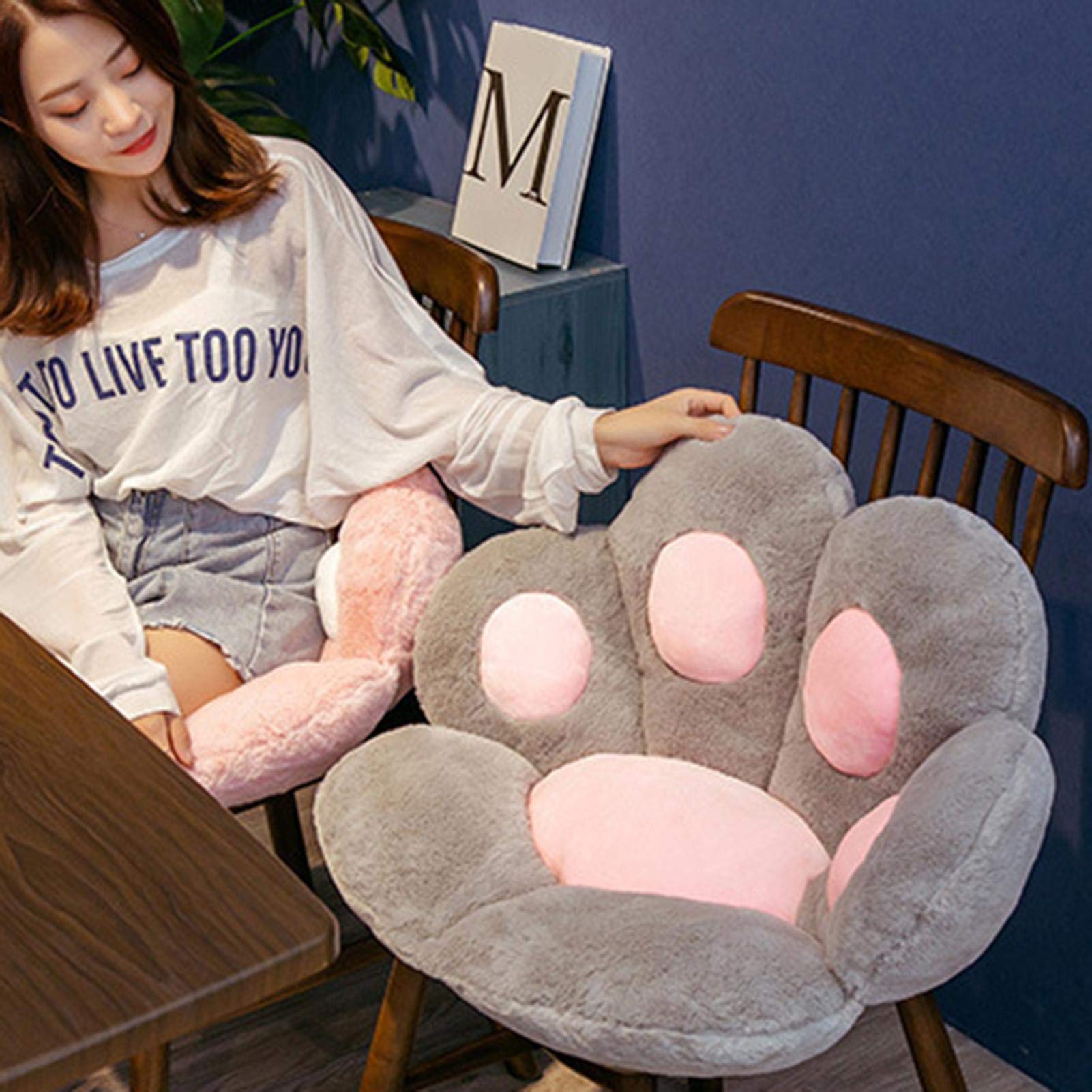 Cat Paw Seat Cushion - Soft & Warm Office Chair Cushion, Lazy Sofa Pillow & Skin-Friendly Floor Mat for Back Support - Perfect for Home Office, Gaming Chair & Meditation