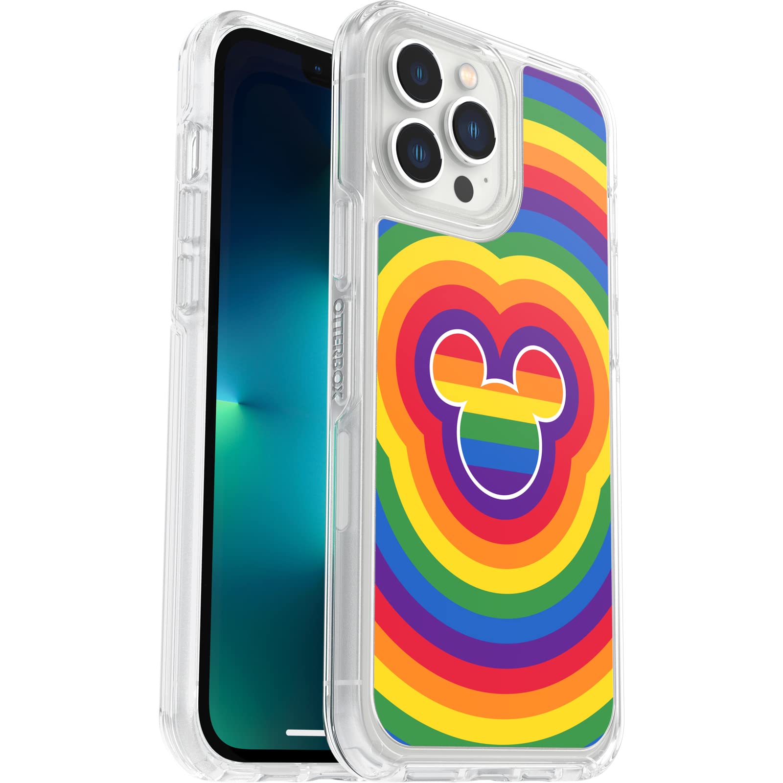 OtterBox SYMMETRY SERIES Clear Protective Case for iPhone 13 Pro Max & iPhone 12 Pro Max - Disney Pride Edition | Slim Fit, Shockproof Cover | Perfect for Everyday Use, Travel & Outdoor Activities