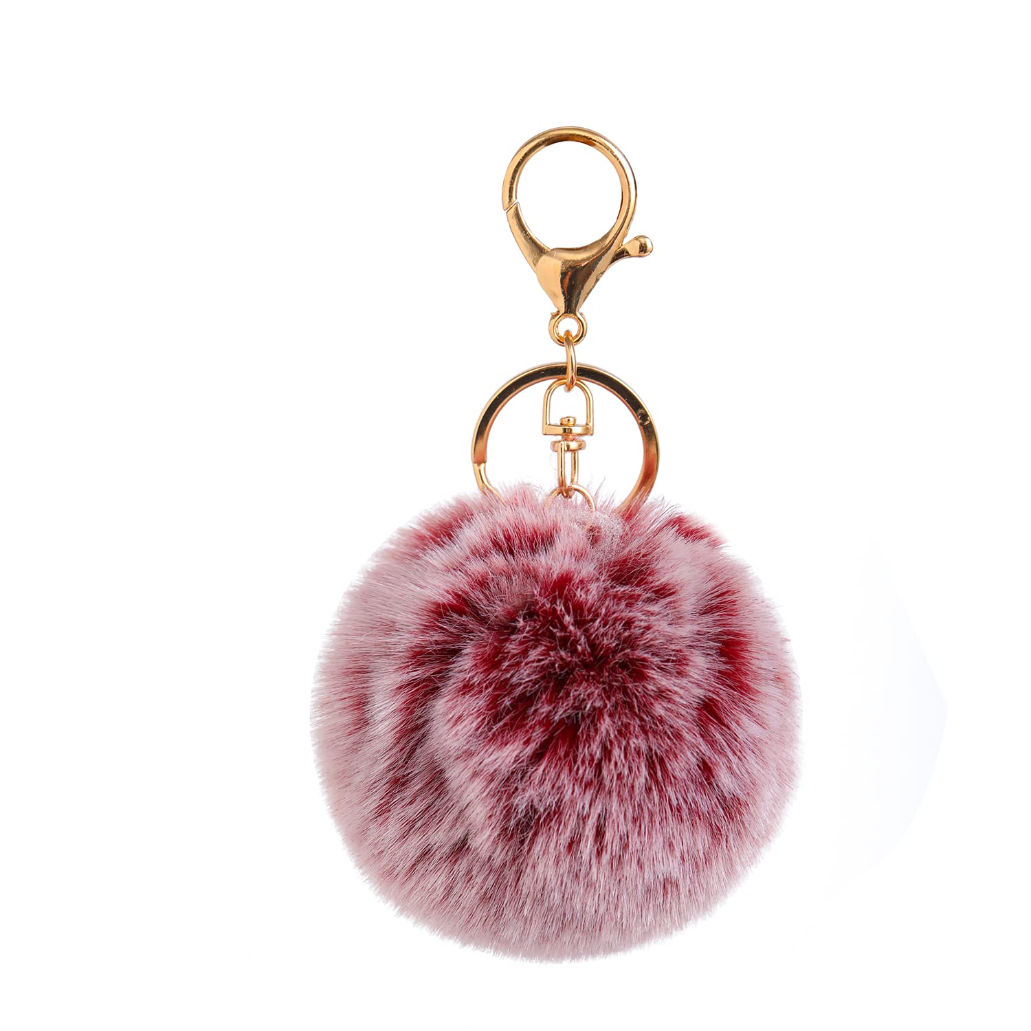 Fluffy Pom Pom Keychain - Soft Artificial Fur Ball Keyring for Car Keys, Bags & Backpacks - Cute Accessory for Women, Girls & Teens (Perfect Gift for Friends & Birthday)