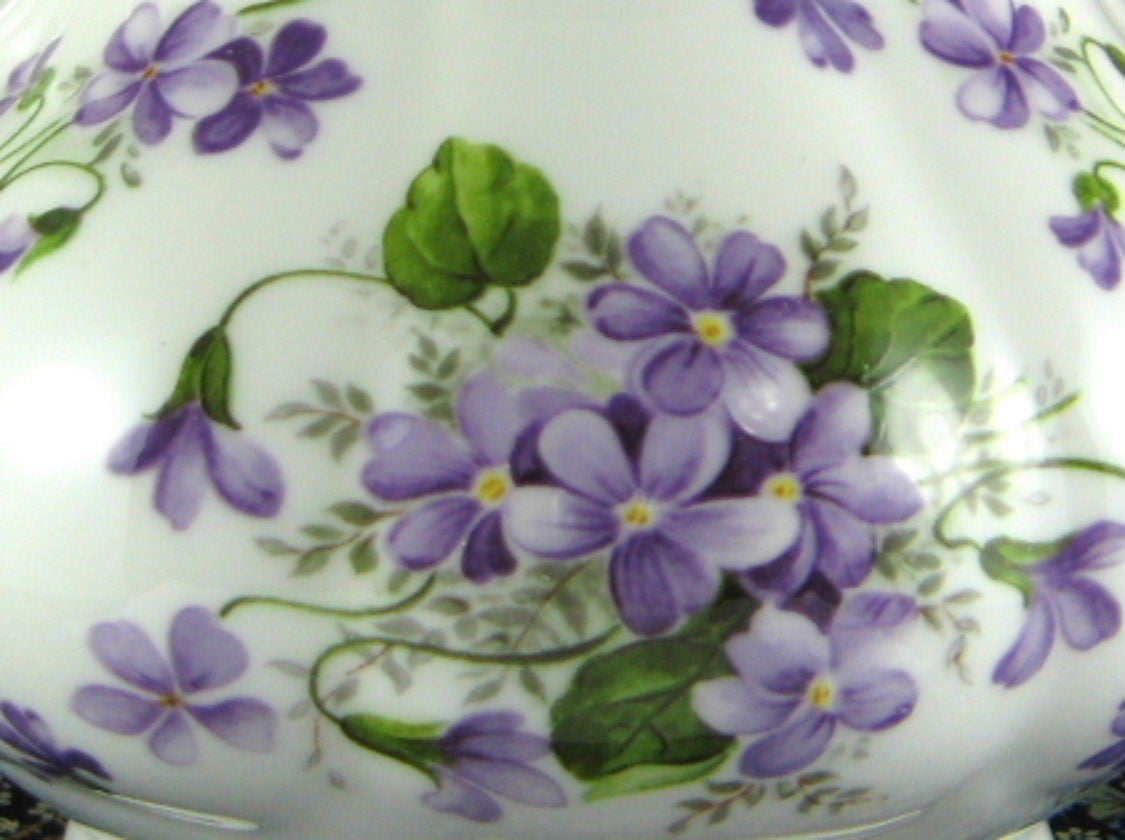 English Bone China Teapot - Wild Violets Design by New Springfield | 4-6 Cup Capacity | Large Tea Pot for Afternoon Tea & Elegant Entertaining