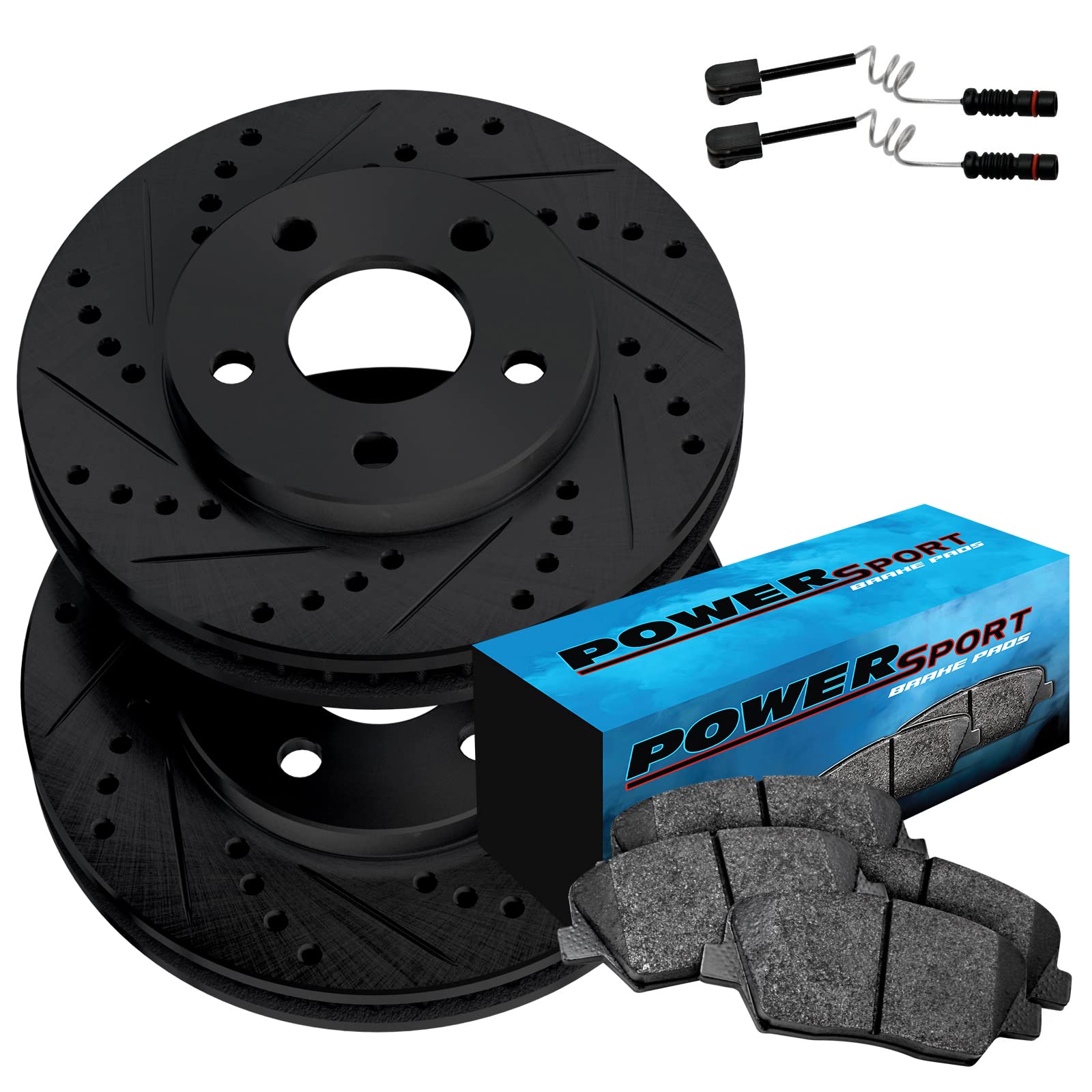 PowerSport Rear Brake Pads and Rotors Kit - High Performance Ceramic Brake Pads with Rotors | Compatible with ATV, UTV, Dirt Bikes | BBCR.35095.02 | Smooth Stopping Power for Off-Road Adventures