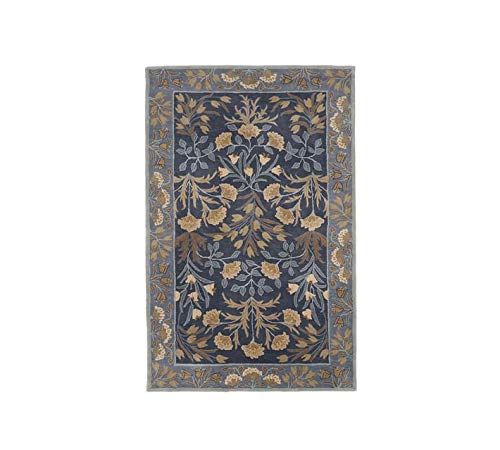 Premium Handmade ANNY Modern Tufted Wool Rug - Persian Traditional Design, 2.5'x8' Midnight Blue - Perfect for Living Room, Bedroom & Office Decor