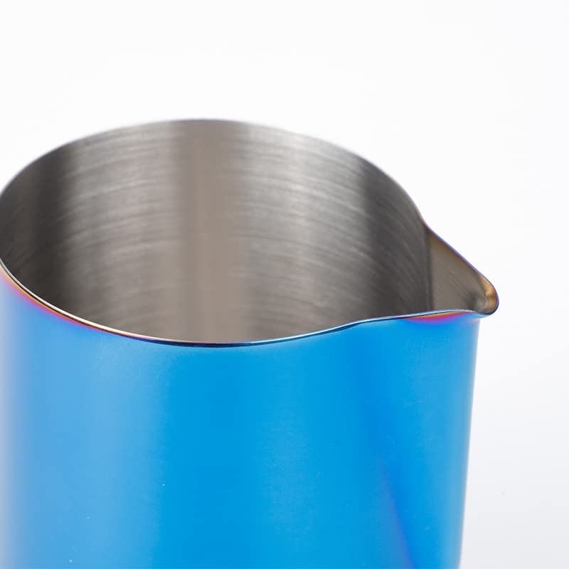 12oz Stainless Steel Milk Frothing Pitcher for Latte Art - 18/8 Food Grade Espresso & Cappuccino Frother (350ml, Blue) - Perfect for Home Baristas & Coffee Shops