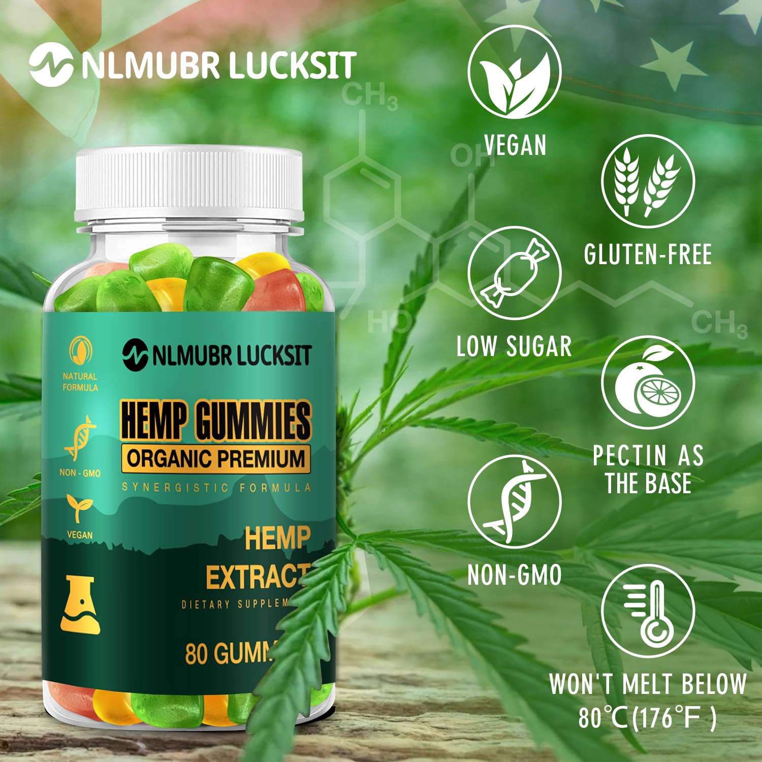 High Potency Hemp Gummies (2 Packs) - Organic Vegan Hemp Oil Extract Gummy Bears - Natural Stress Relief & Sleep Aid - Perfect for Relaxation, Anxiety Relief & Better Sleep