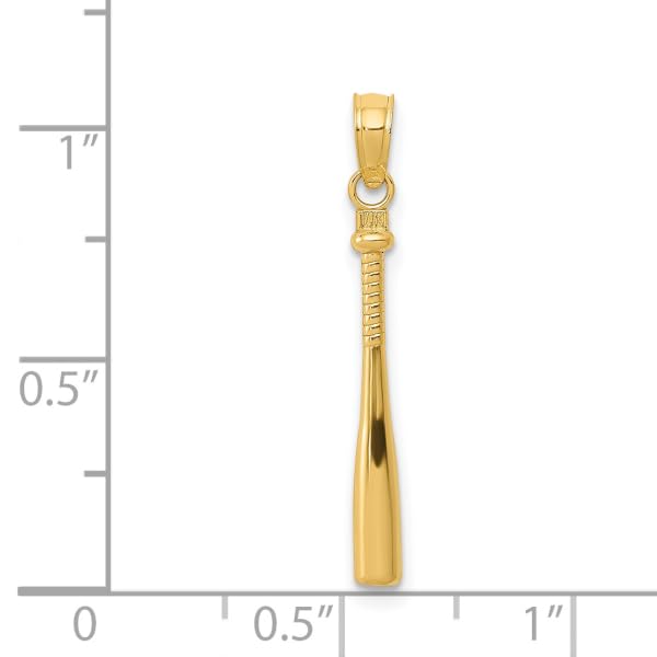 14K Solid Yellow Gold Baseball Bat Necklace - Dainty Softball Charm Pendant for Women - Perfect Gift for Athletes, Coaches & Sports Lovers - Great for Games, Training & Everyday Wear