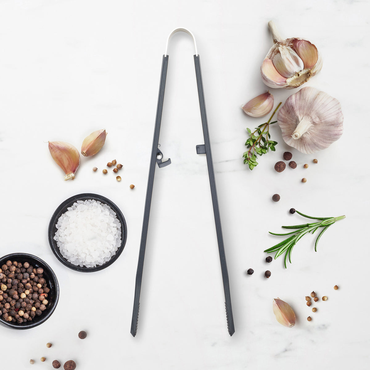 Premium Platinum Silicone Kitchen Tongs - Heat Resistant & Non-Slip Grip (Gray) - Perfect for Grilling, Cooking, Serving & Salad Tossing