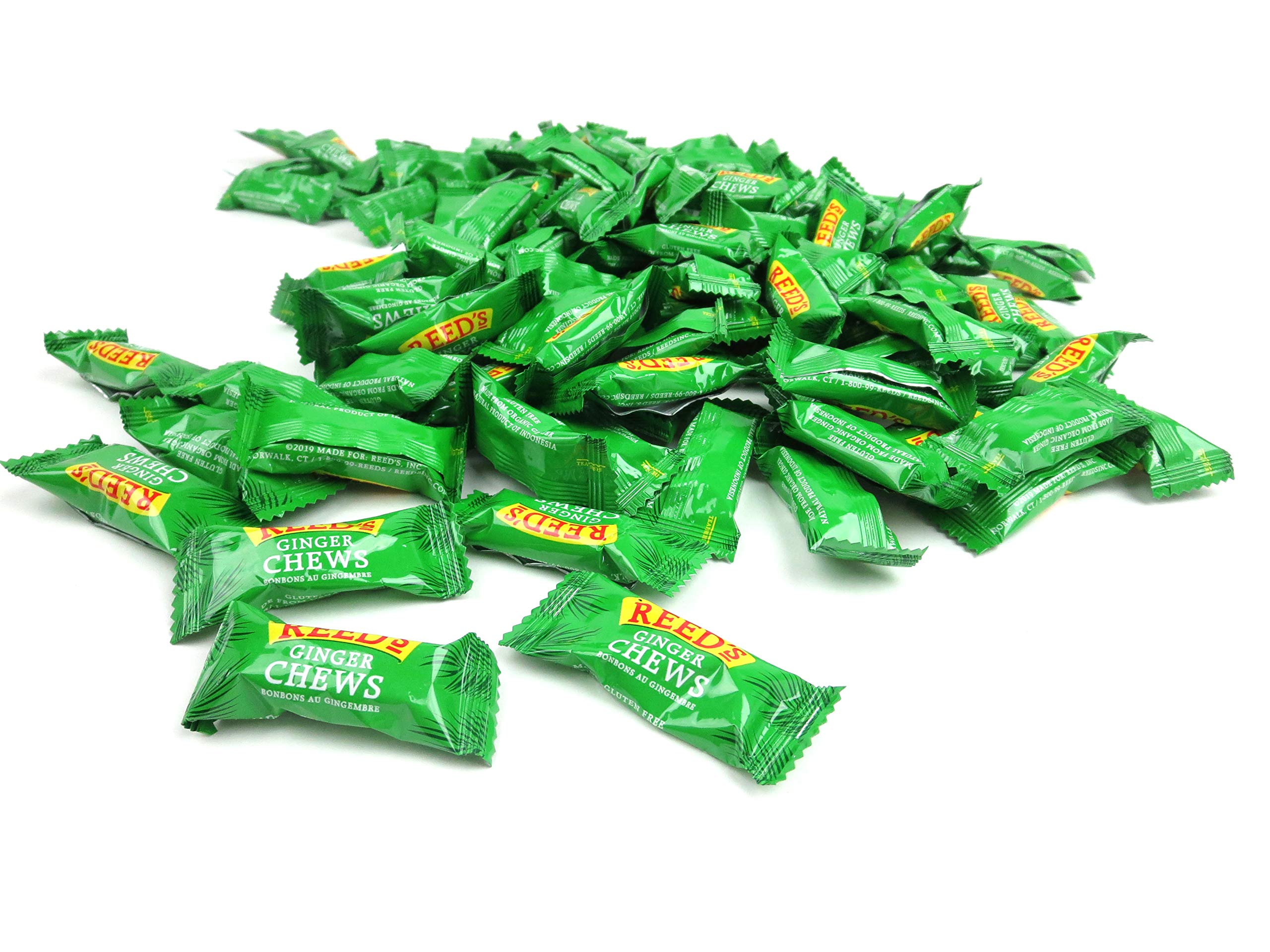 Reed's Original Ginger Candy Chews - 16oz Bag of Natural Ginger Chews for Nausea Relief & Motion Sickness - Perfect for Travel, Pregnancy & Digestive Support