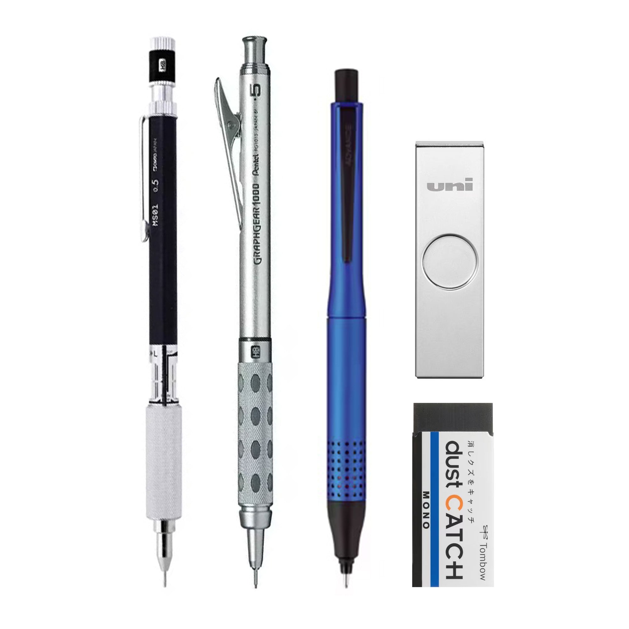 Premium Metal Mechanical Pencil Set - 0.5mm & 0.7mm Drafting Pencils with Refillable Lead - Perfect for Writing, Sketching, Engineering & School Supplies