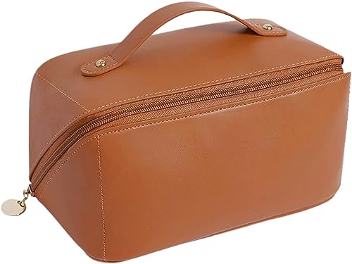 Waterproof PU Leather Makeup Bag for Women - Large Capacity Travel Cosmetic Organizer, Portable Multicolor Toiletry Bag | Perfect for Travel, Gym, and Daily Cosmetics Storage