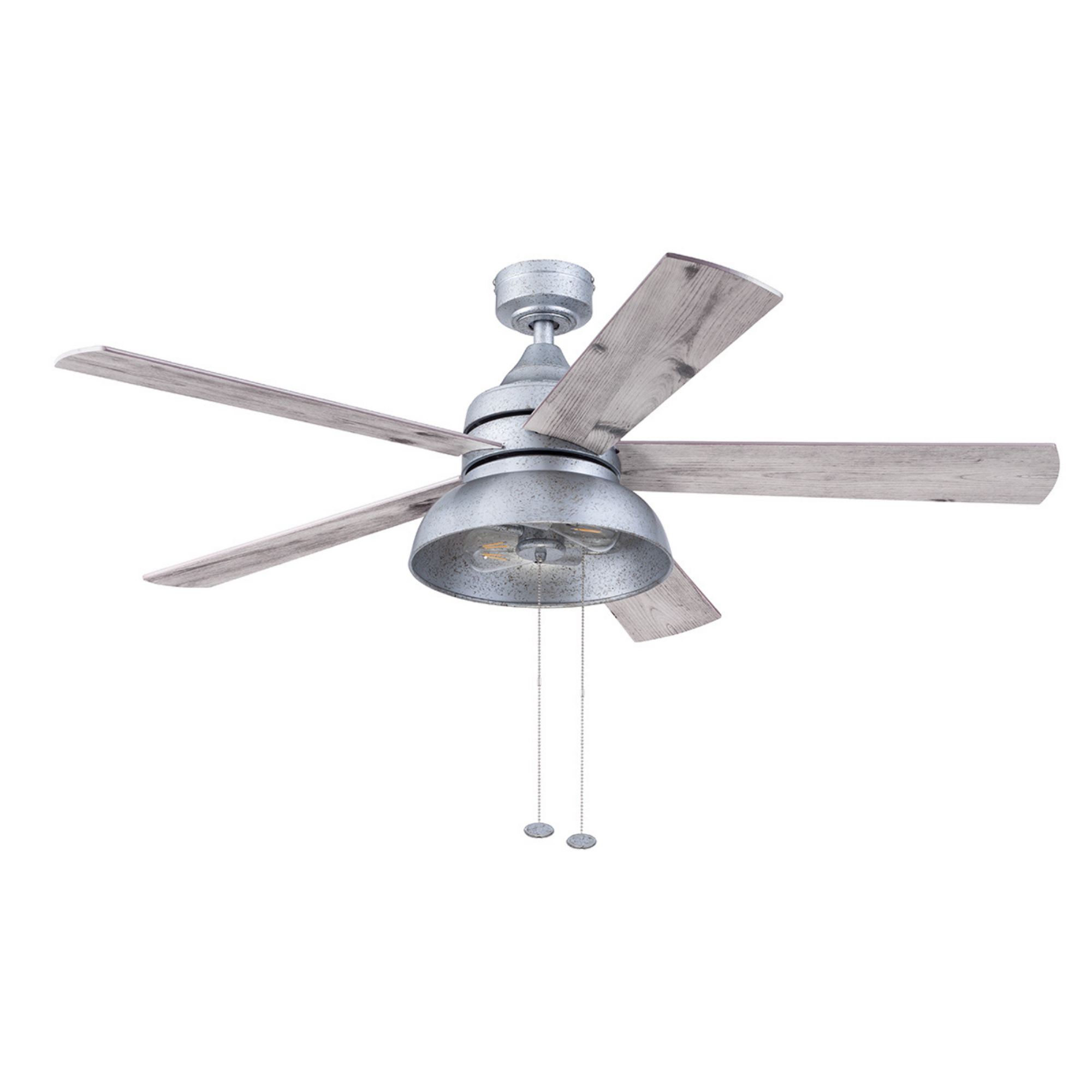 52 Inch Brightondale Galvanized Pull Chain Ceiling Fan - Indoor/Outdoor Use for Living Room, Bedroom, Patio & Covered Porch