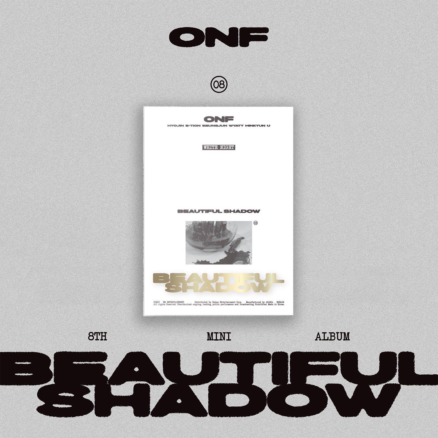 ONF 8th Mini Album 'BEAUTIFUL SHADOW' - K-Pop CD with Photobook & Poster - Perfect for K-Pop Fans and Music Collectors