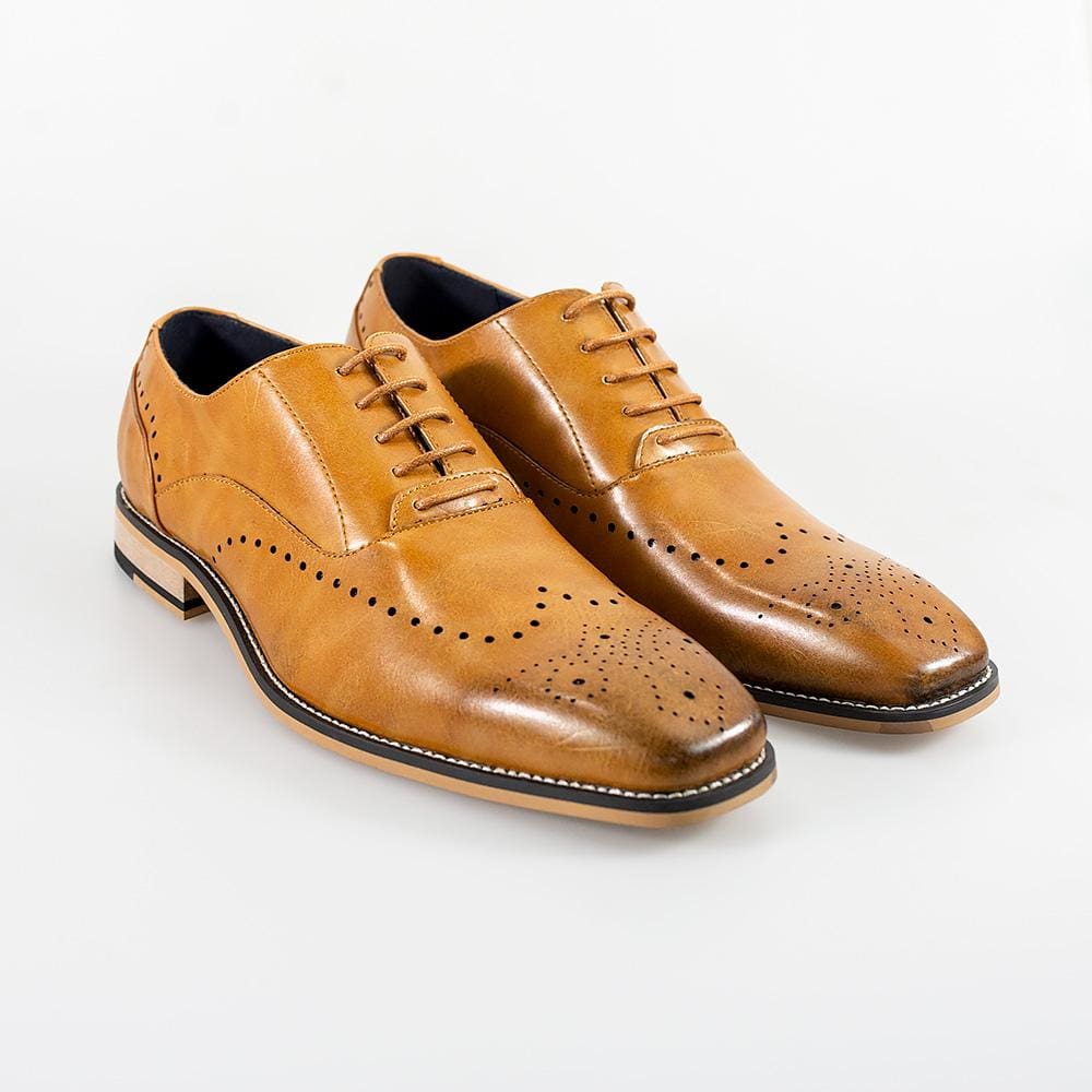 Cavani Fabian Men's Casual Tan Leather Shoes - Stylish & Comfortable for Work, Office & Everyday Wear