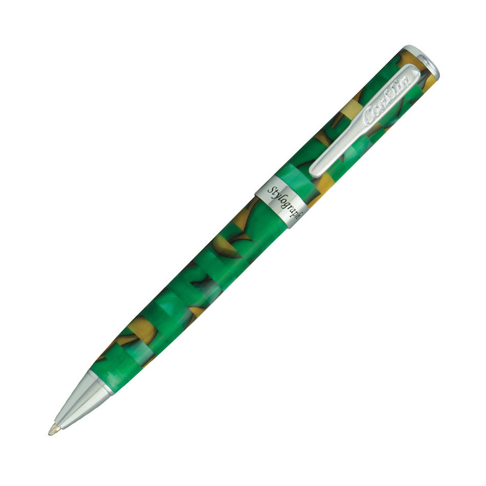 Conklin Stylograph Mosaic Ballpoint Pen - Green & Brown Elegant Writing Instrument for Office, School & Gift Giving