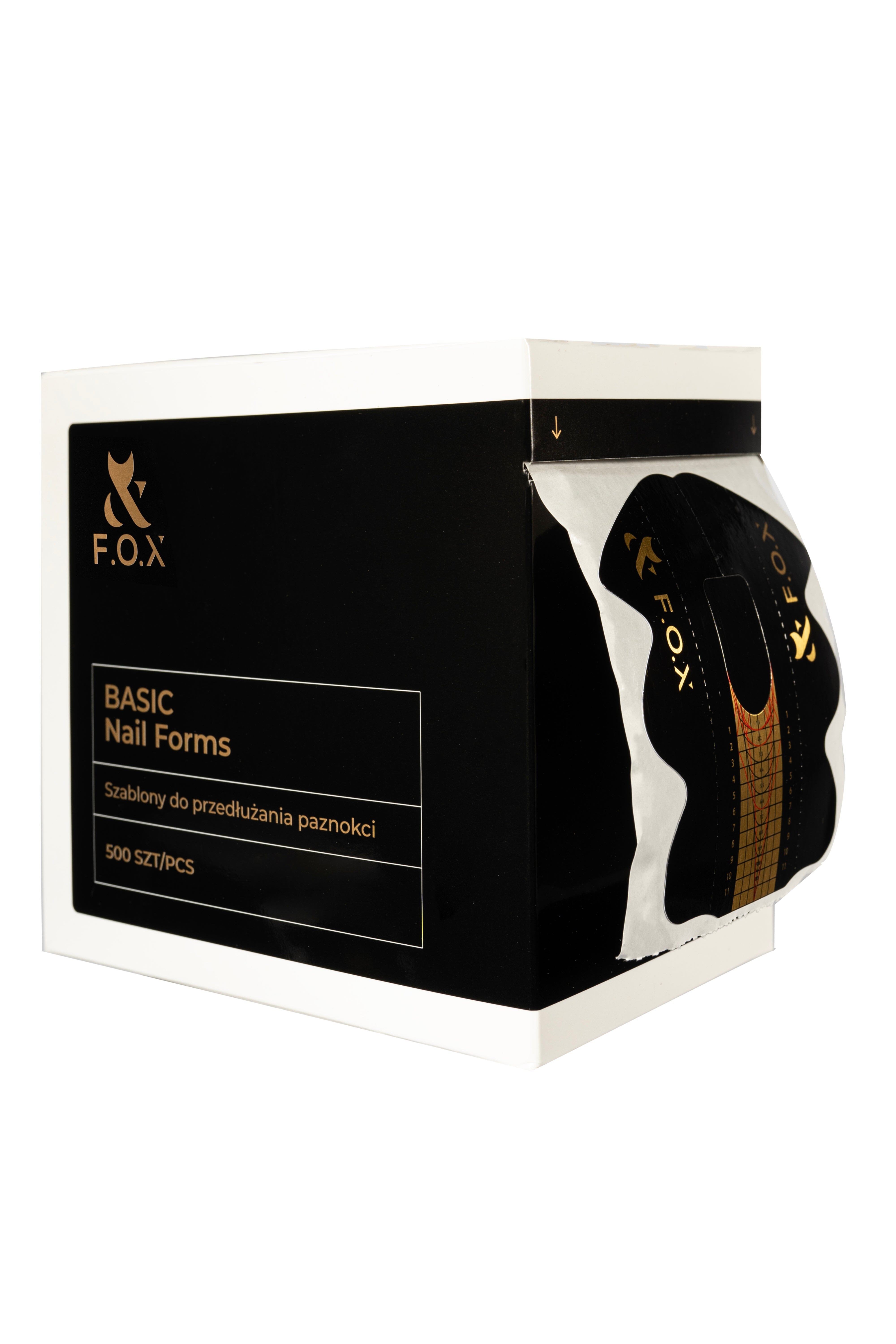 F.O.X Basic Nail Forms 500 Pieces - Professional Acrylic Nail Extension Forms for Salon & DIY Manicure - Perfect for Nail Art, Extension, and Repair at Home or Professional Use