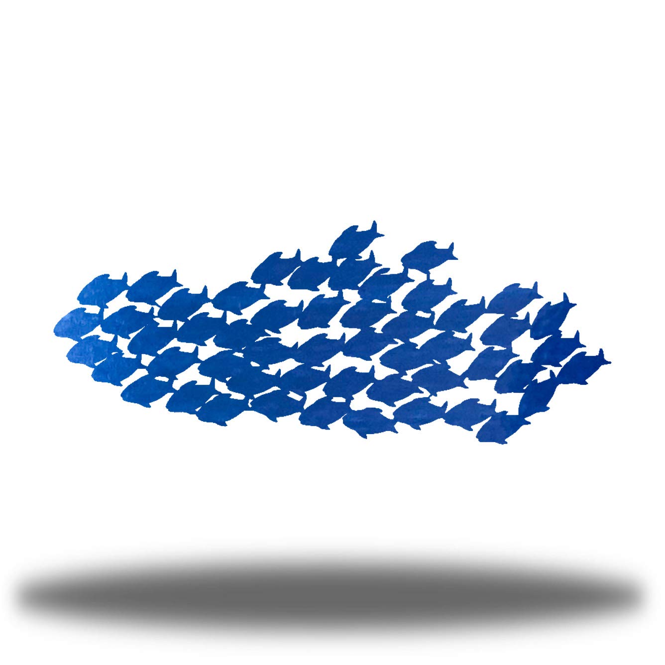 Riverside Designs School of Fish Metal Wall Art - Coastal Beach Decor Steel Sculpture (Blue, 24 Inch) for Living Room, Bedroom or Office Wall Decoration