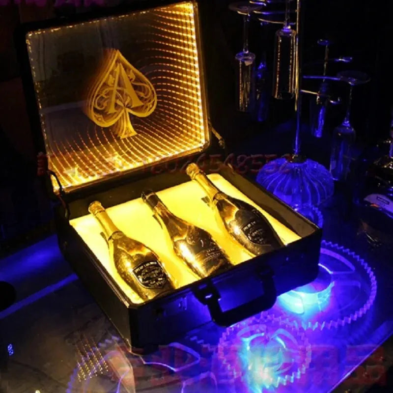 Ace of Spade LED Champagne Bottle Display Case - Rechargeable Glow Bar Presenter for Nightclub, Party & Lounge - Perfect for VIP Bottle Service & Special Events