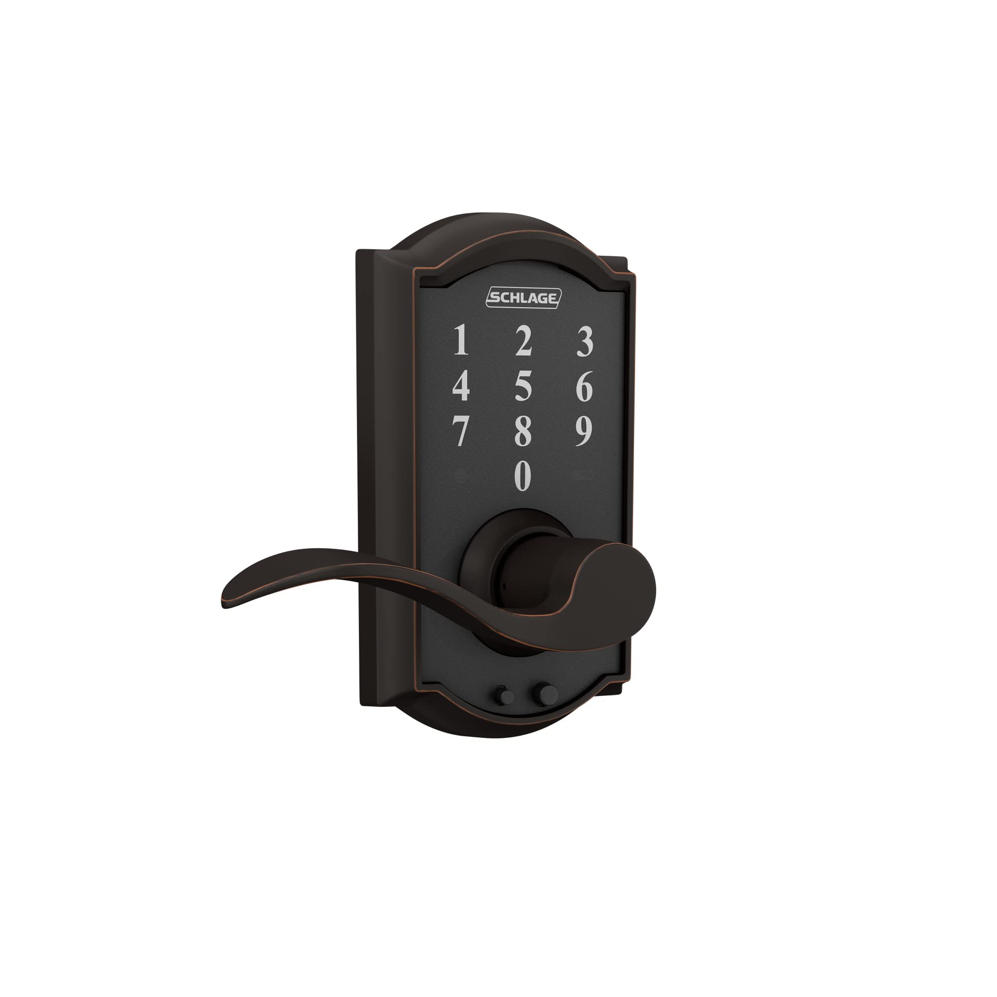 Schlage FE695 CAM 716 ACC Touchscreen Keyless Entry Deadbolt Lock - Aged Bronze Finish, Smart Home Security for Front Doors, Back Doors & Apartments | Easy Keyless Access & Modern Home Protection