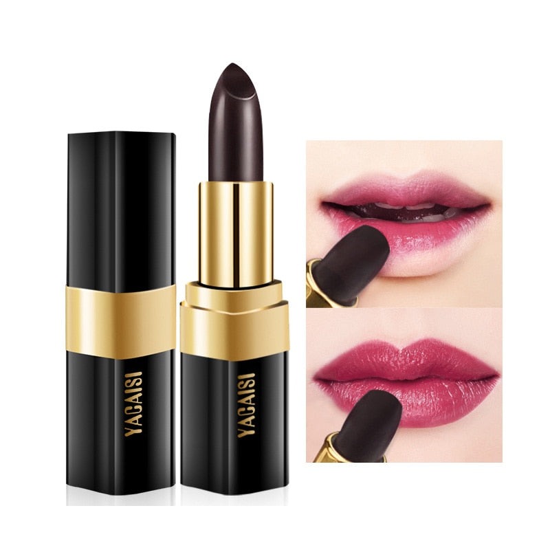 Natural Rose Extract Black Lipstick - Long Lasting Matte Finish for Gothic, Halloween & Night Out Makeup