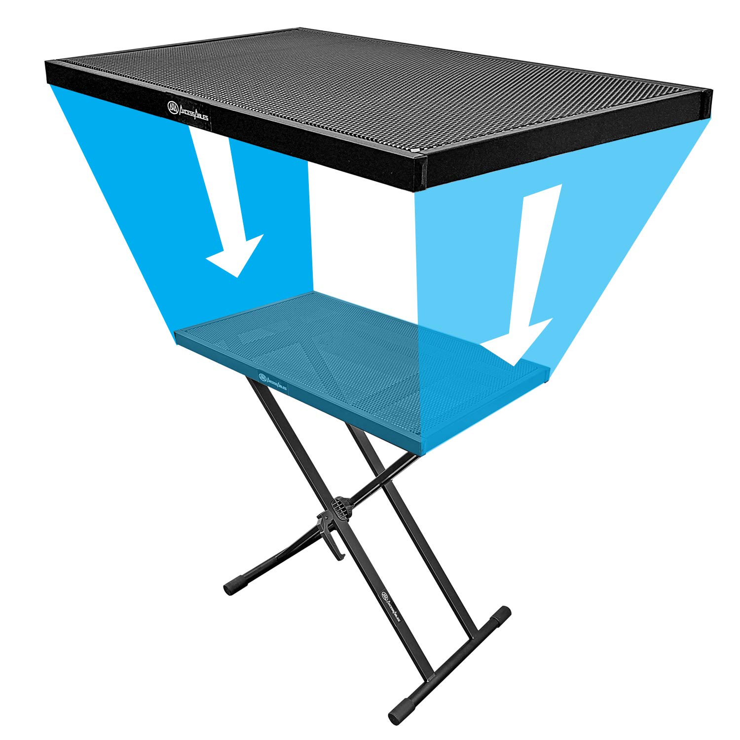 Lightweight Portable DJ Table Stand with Gig Bag - X Style Keyboard Stand & DJ Desk with Travel Case for Laptop, Controller, MIDI Keyboard & Synth | Perfect for Live Performances, Studio Sessions & Mobile DJ Gigs