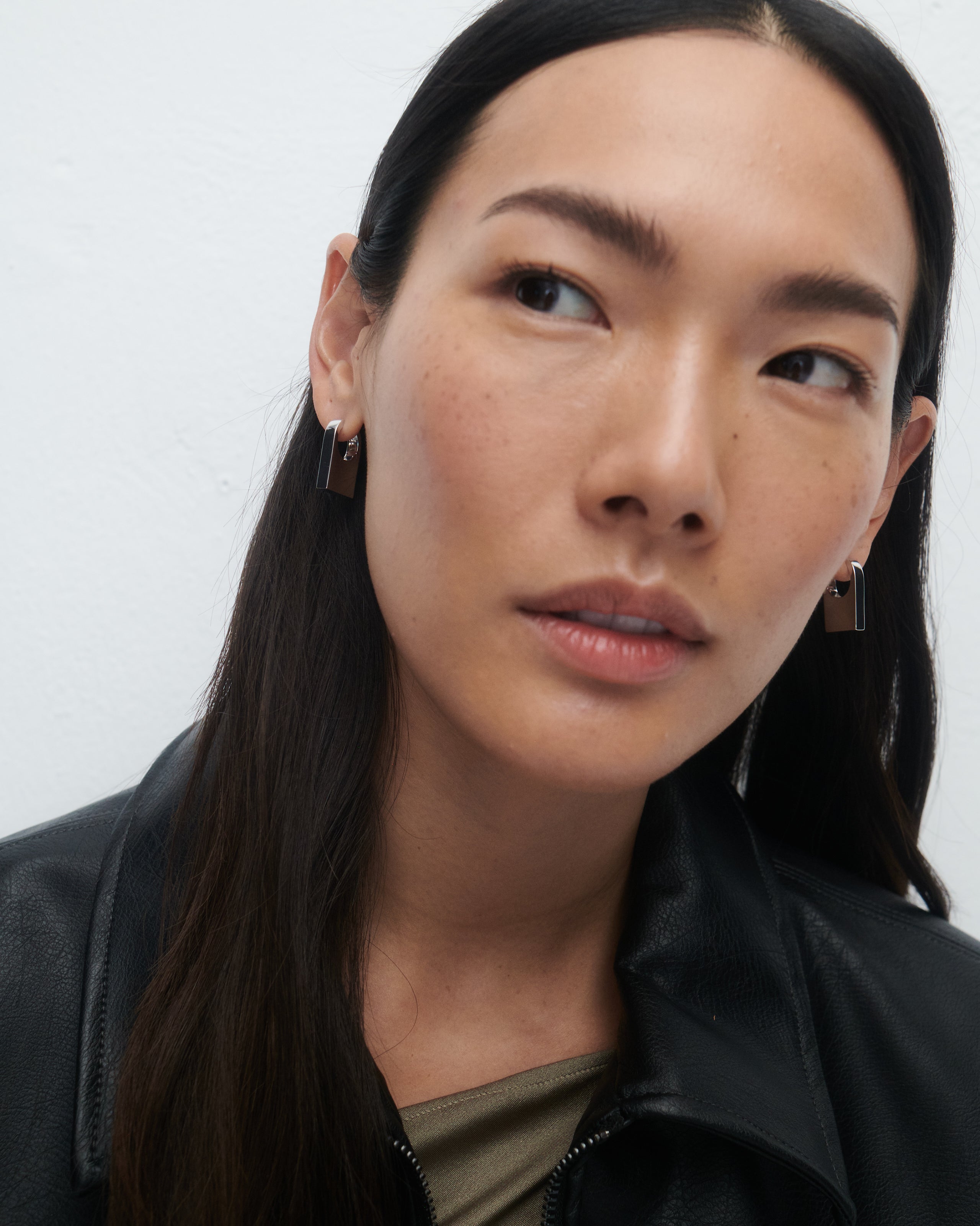 GRID 1 Silver Chicago Hoops Earrings for Women - Trendy Hip Hop Jewelry Gift for Parties & Night Out