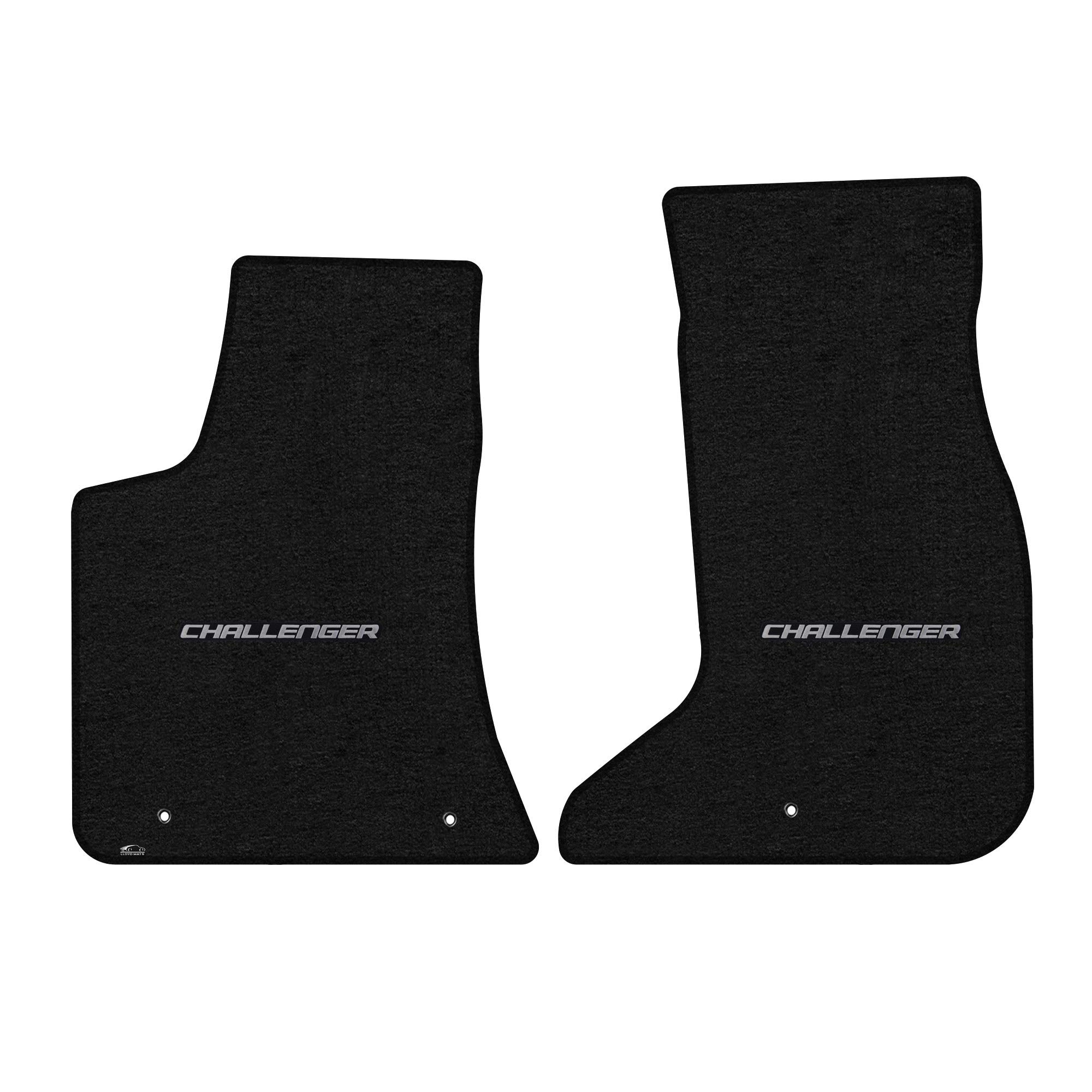 Premium Custom-Fit Carpet Floor Mats for Dodge Challenger 2017-ON/AWD - Luxury Car Floor Liners (2-Piece Set, Charcoal with Silver 'Challenger' Logo) - Perfect for Daily Commuting & Road Trips