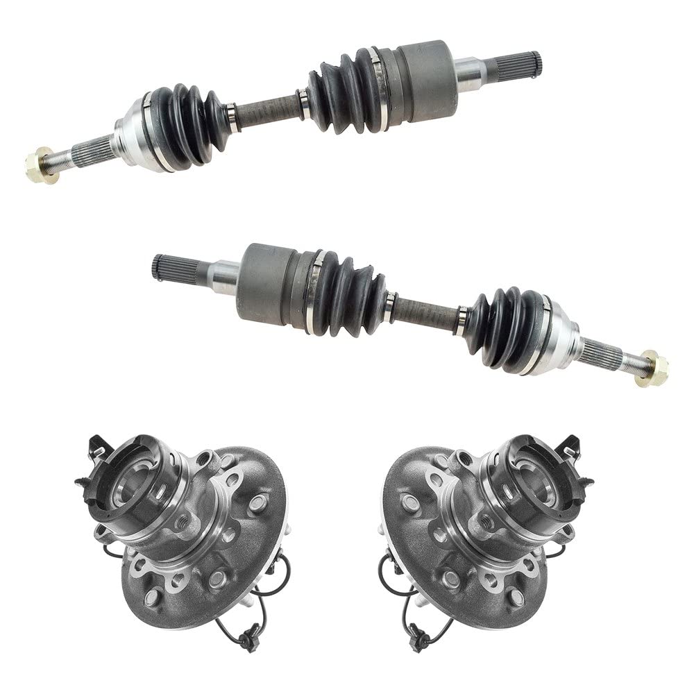 TRQ Front Drivetrain Kit - CV Axle Shaft & Wheel Hub Bearing Assembly for 2004-2008 Chevy Colorado, GMC Canyon, 2006 Isuzu i-350, 2007-2008 i-370 | Replacement Parts for Smooth Off-Road & Daily Driving
