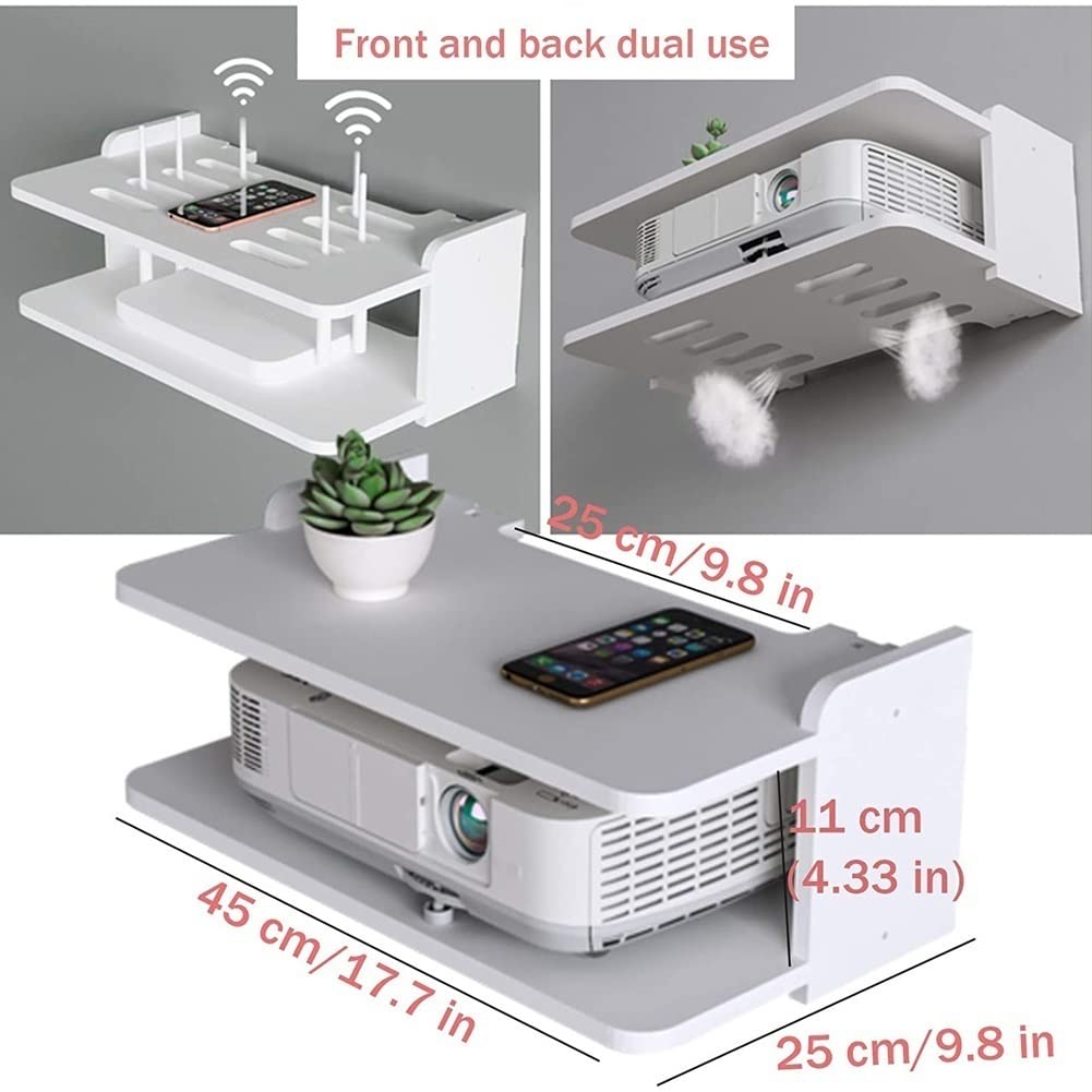 Compact Wall Mounted Shelves with WiFi Remote Control - 17.7x9.8x4.33 Inch Storage Organizer for Bedroom & Living Room - Perfect for Home Decor, Books Display and Smart Storage Solutions