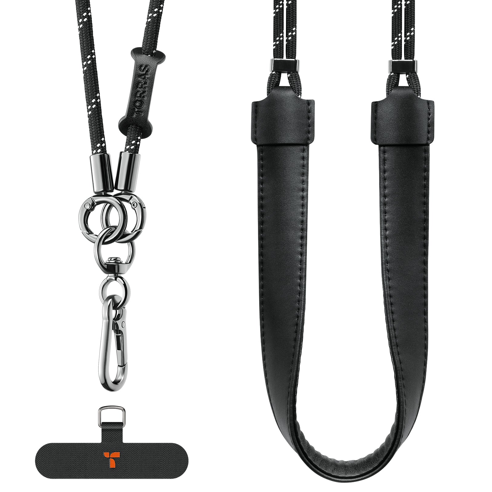 LoopGo Crossbody Leather Phone Lanyard - Adjustable Strap for iPhone, Samsung & Smartphones - Hands-Free Convenience for Travel, Shopping & Outdoor Activities