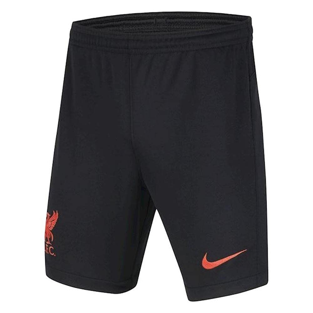 Nike Liverpool FC 2020-2021 Third Kit Kids' Soccer Shorts - Black - Comfortable Football Training Shorts for Boys & Girls - Perfect for Matchday, Training & Casual Wear