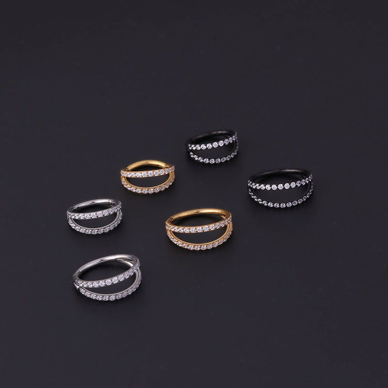 16G CZ Eternity Nose Ring Hoop - Seamless Clicker Nose Stud for Women | Hypoallergenic Surgical Steel Nose Jewelry | Perfect for Everyday Wear, Parties & Special Occasions