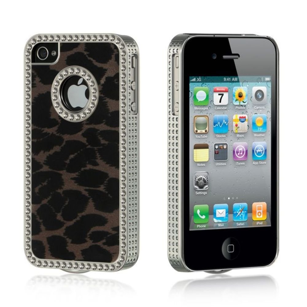 Dream Wireless Chrome Case for iPhone 4/4S - Brown Leopard Velvet Back Cover with Retail Packaging | Perfect for Daily Use, Travel & Fashion Protection