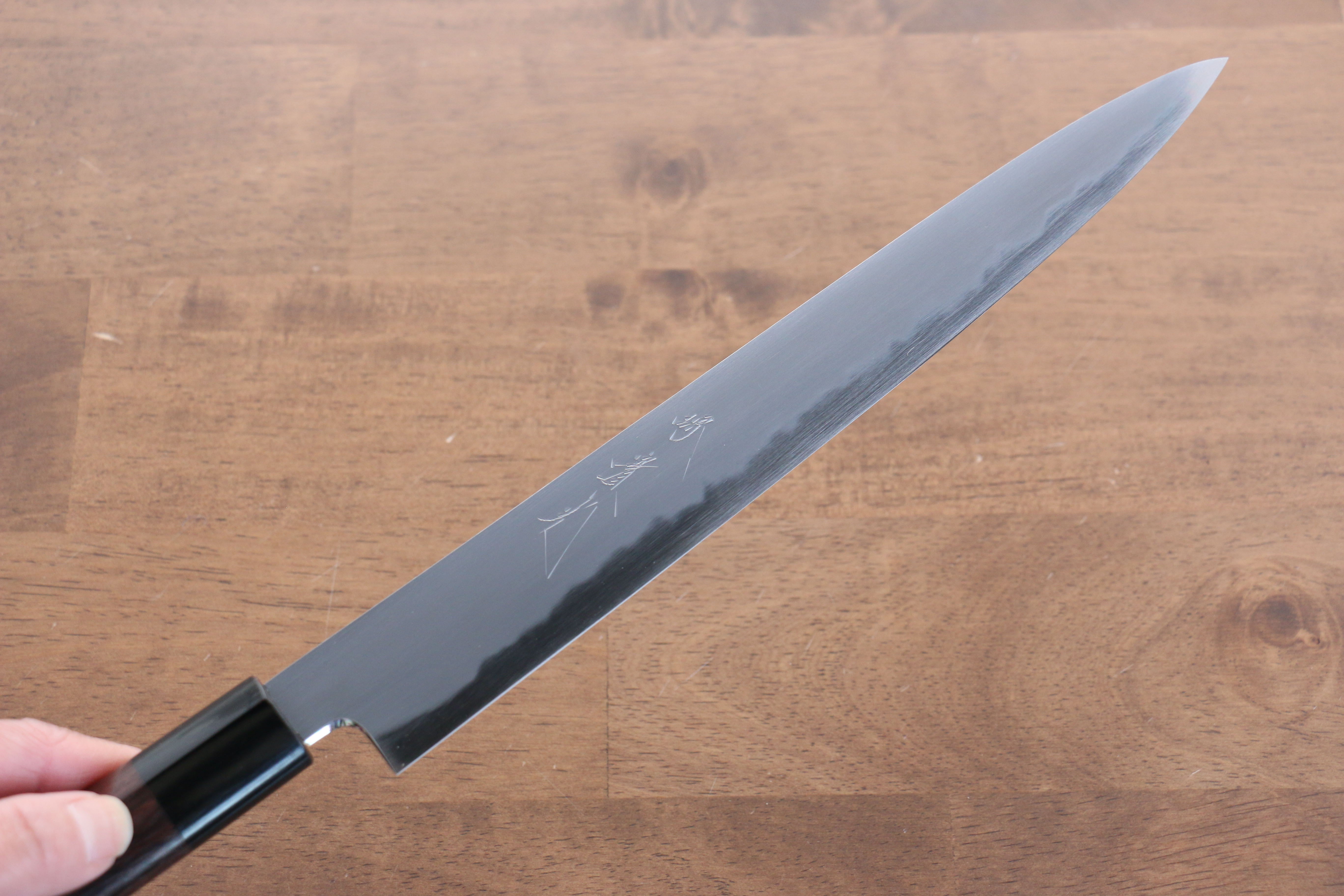Premium Jikko White Steel No.2 Sujihiki Knife 240mm - Japanese Chef Knife with Shitan Handle for Slicing Meat, Sushi & Precision Cutting - Perfect for Professional Chefs & Home Cooking Enthusiasts