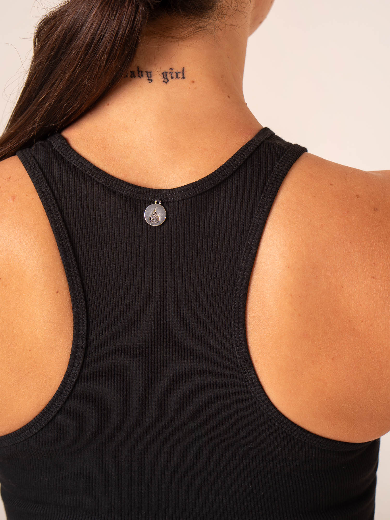 Tempo Rib Tank Top for Women - Soft Stretch Black Workout Shirt | Gym, Yoga, Running & Casual Wear